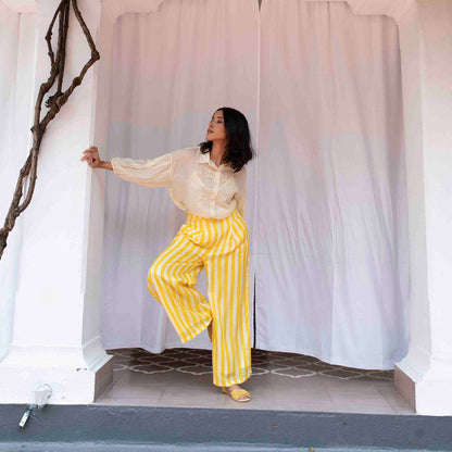 AYAKA Jo Yellow Striper Palazzo