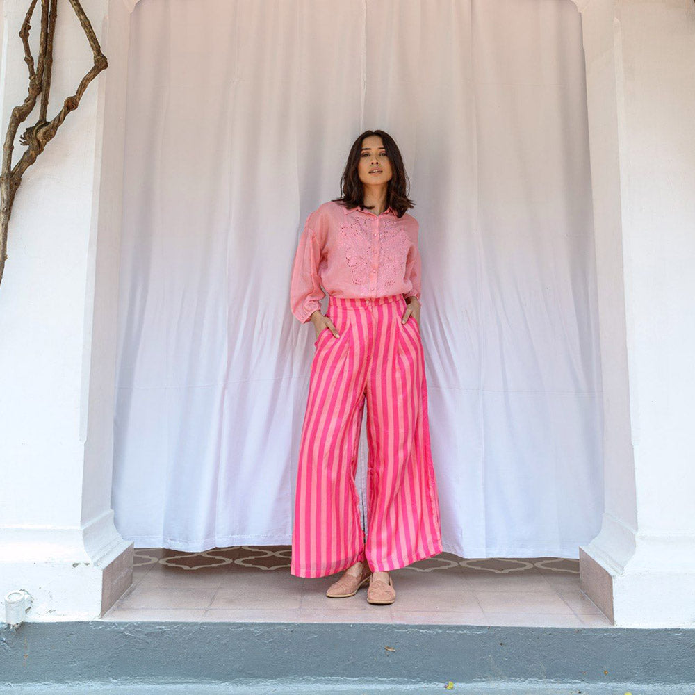 AYAKA Jo Pink Striper Palazzo