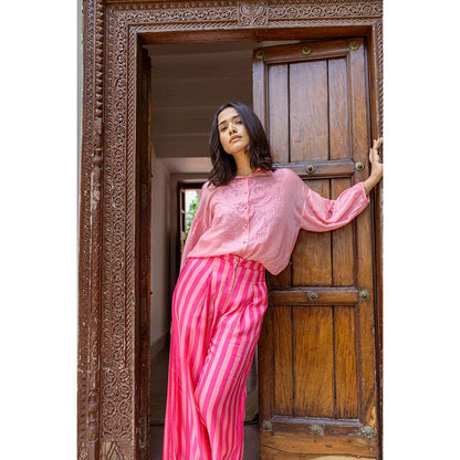 AYAKA Jo Pink Striper Palazzo