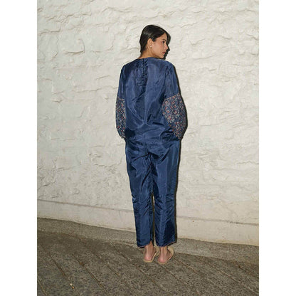 AYAKA Judy Navy Blue Block Printed Top with Inner (Set of 2)