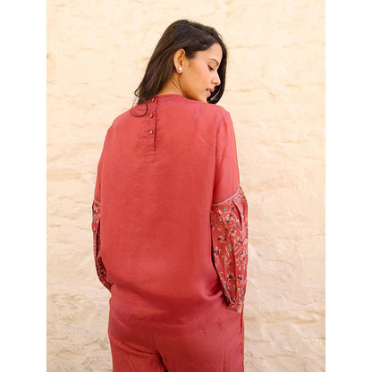 AYAKA Judy Rust Block Printed Top with Inner (Set of 2)