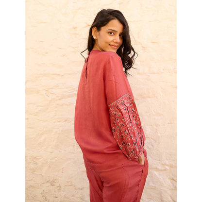 AYAKA Judy Rust Block Printed Top with Inner (Set of 2)