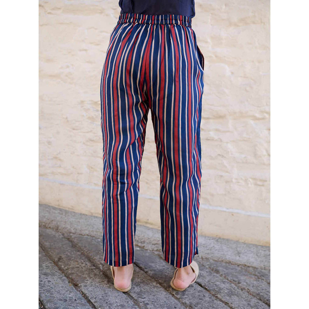 AYAKA Carly Navy Blue Stripes Pant