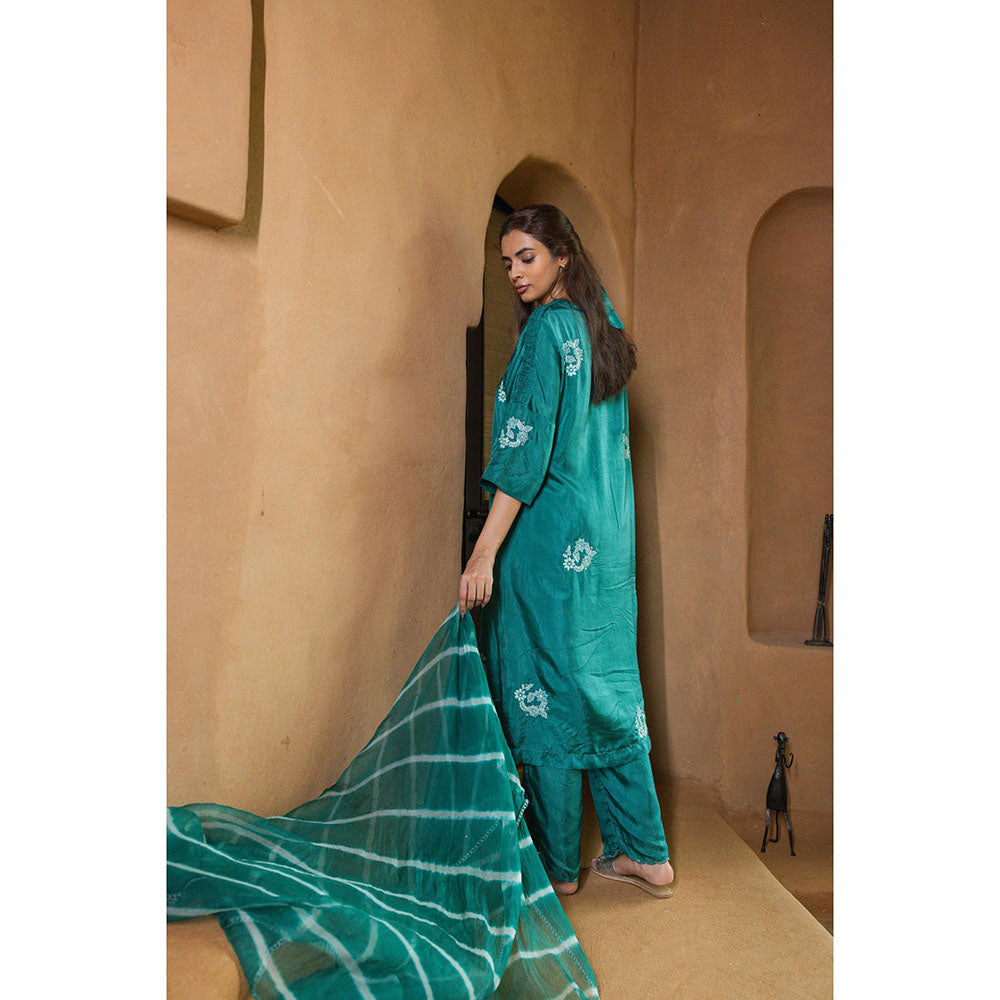 AYAKA Scalloped Leheriya Dupatta