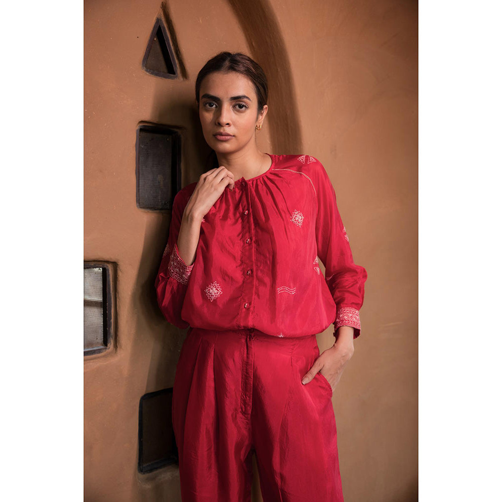 AYAKA Dale Red Front Open Top
