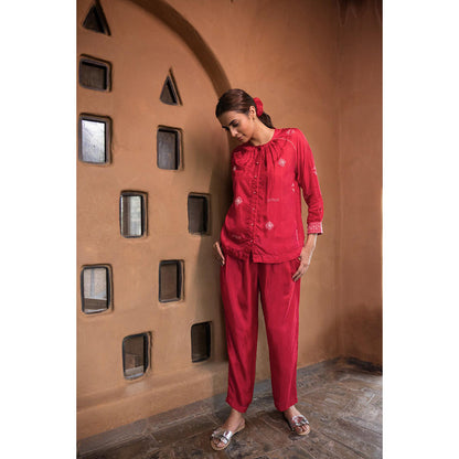 AYAKA Dale Red Front Open Top
