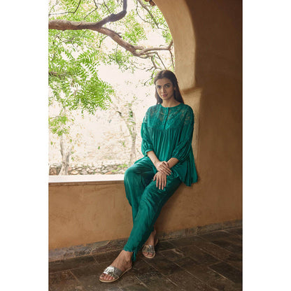 AYAKA Polly Green Hand Embordered Top (Set of 2)