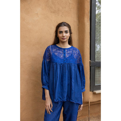 AYAKA Polly Blue Hand Embordered Top (Set of 2)