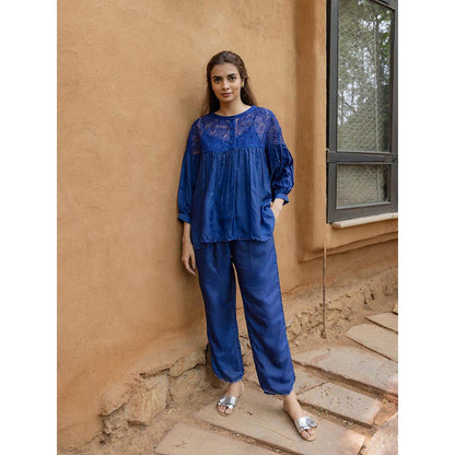 AYAKA Polly Blue Hand Embordered Top (Set of 2)