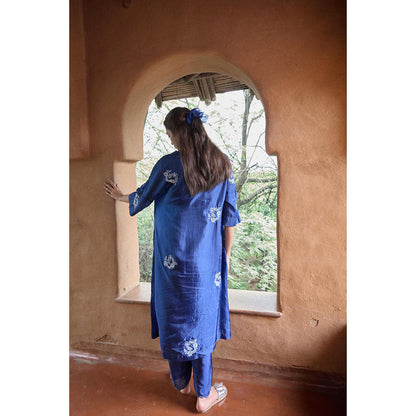 AYAKA Paco Blue Embroidered Floral Tunic (Set of 2)