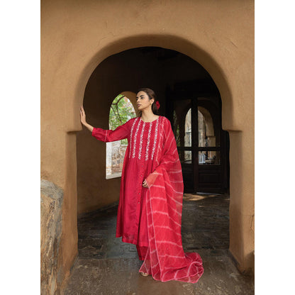 AYAKA Osho Blue Front Open Pintuck Dress