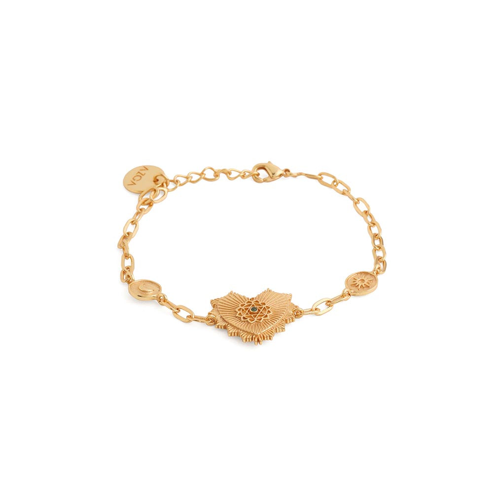AZGA Heart Chakra Charm Bracelet