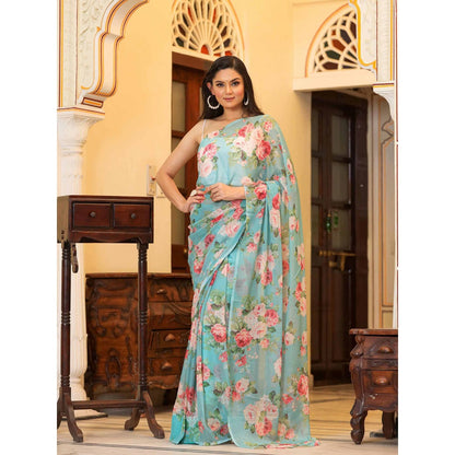 Bannhi by Priyanka Rathore Surabhi Floral Printed Saree without Blouse