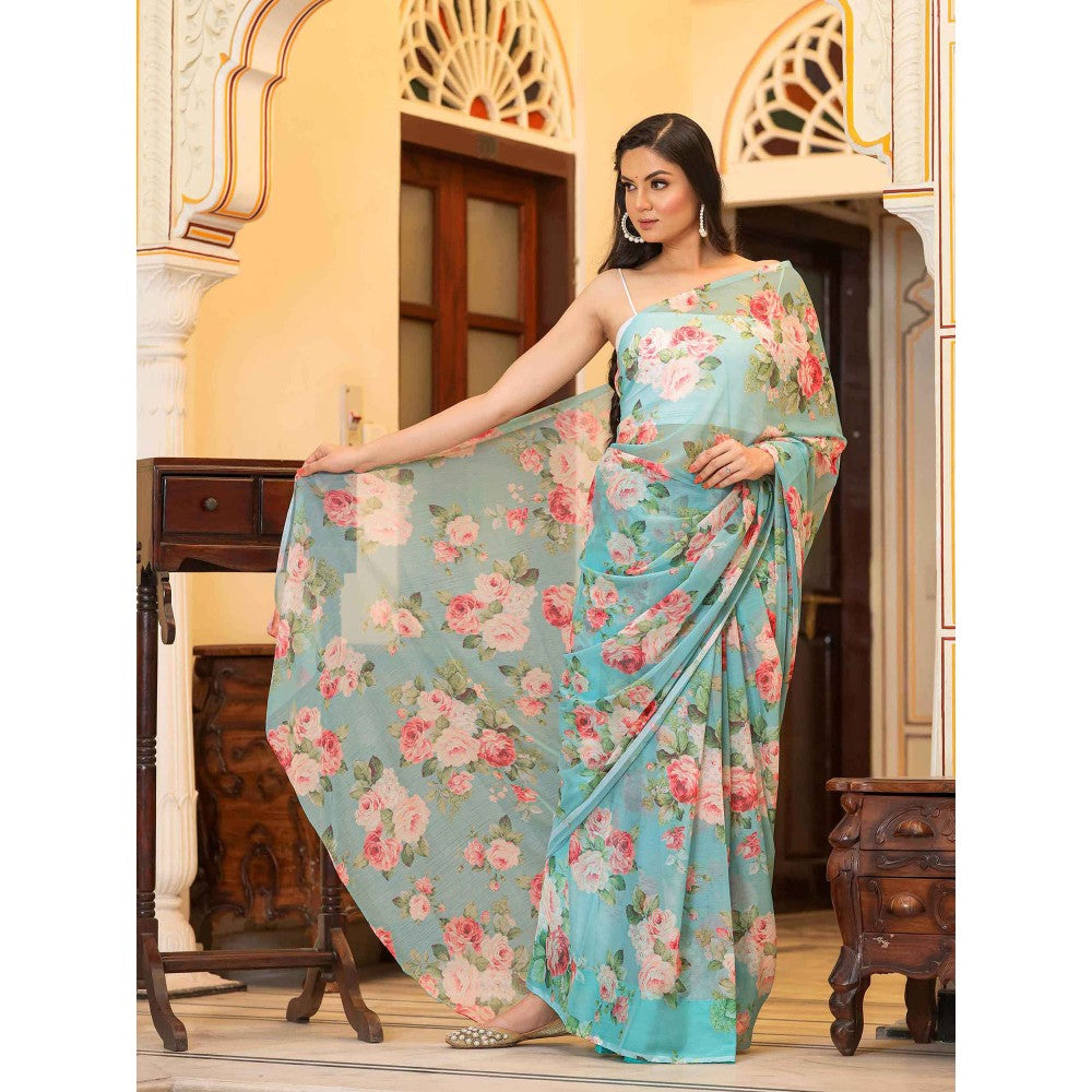 Bannhi by Priyanka Rathore Surabhi Floral Printed Saree without Blouse