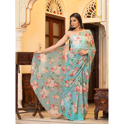 Bannhi by Priyanka Rathore Surabhi Floral Printed Saree without Blouse