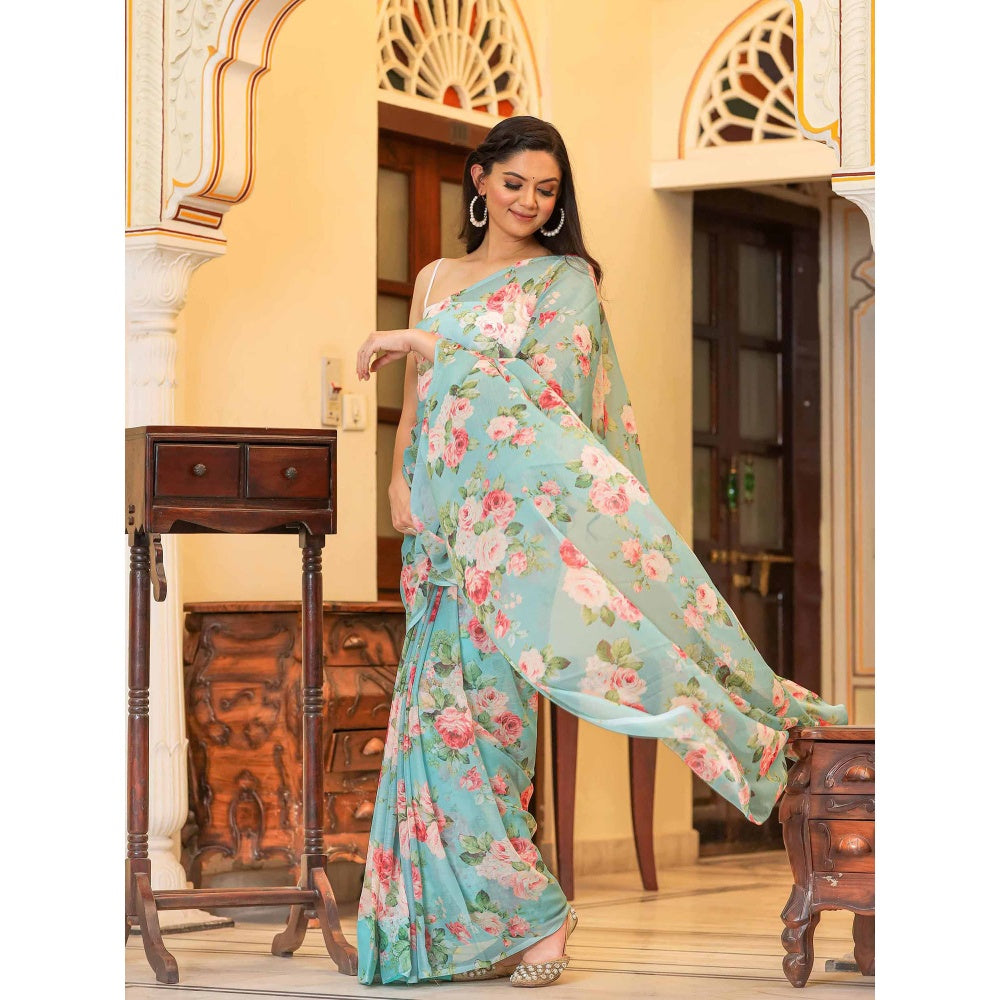 Bannhi by Priyanka Rathore Surabhi Floral Printed Saree without Blouse
