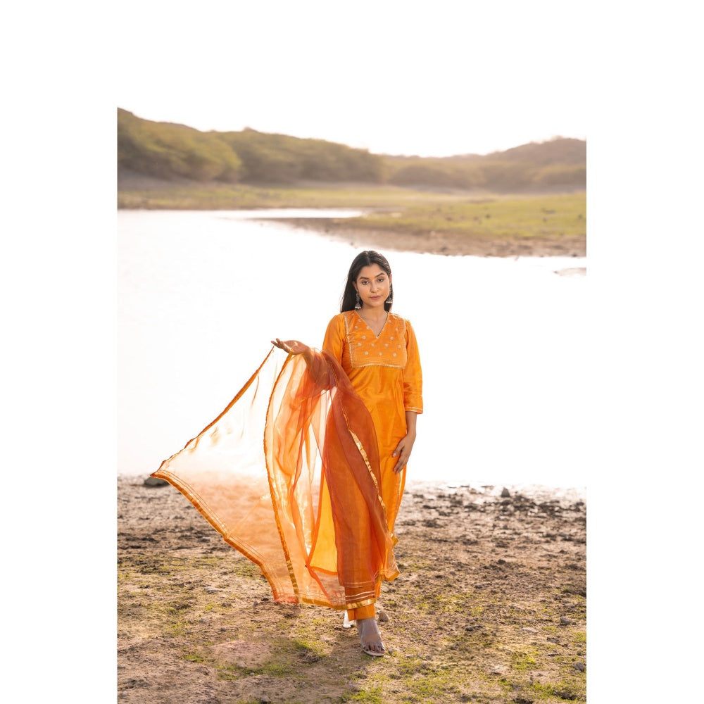 Bannhi by Priyanka Rathore Jashn Mustard Suit (Set of 3)