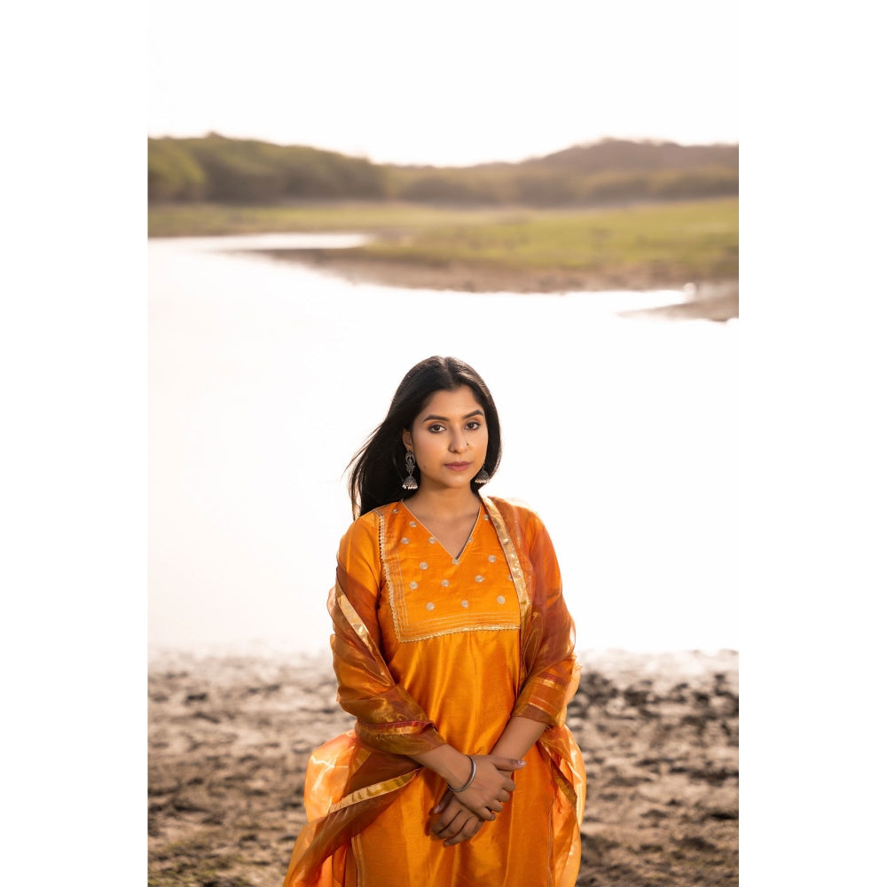 Bannhi by Priyanka Rathore Jashn Mustard Suit (Set of 3)