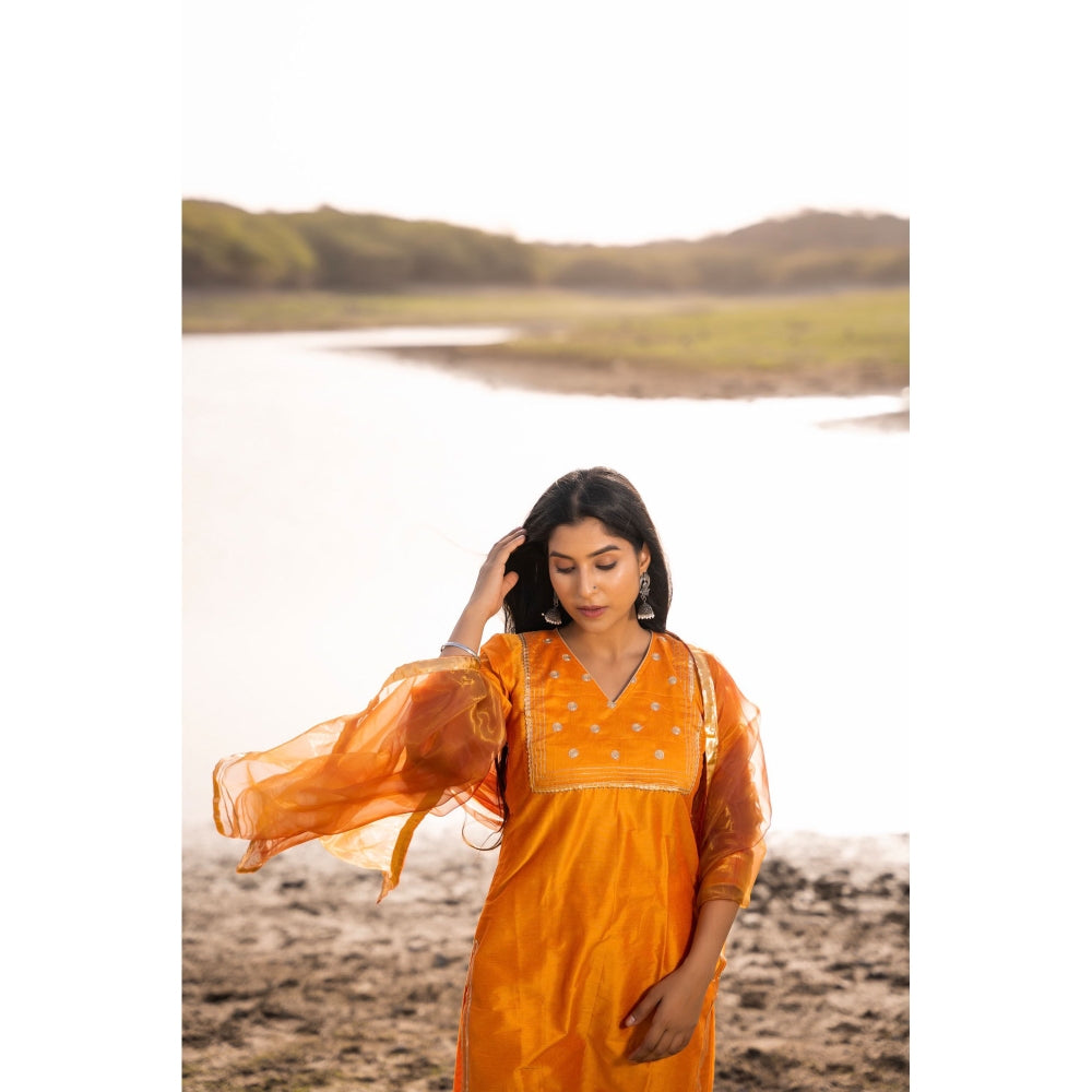 Bannhi by Priyanka Rathore Jashn Mustard Suit (Set of 3)