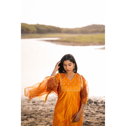 Bannhi by Priyanka Rathore Jashn Mustard Suit (Set of 3)