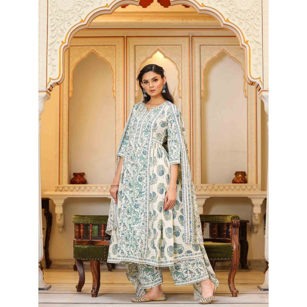 Bannhi by Priyanka Rathore Aarya Hand Block Printed Suit (Set of 3)