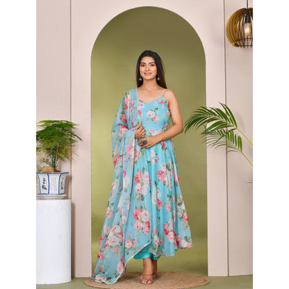 Bannhi by Priyanka Rathore Gulzari Printed Anarkali (Set of 3)