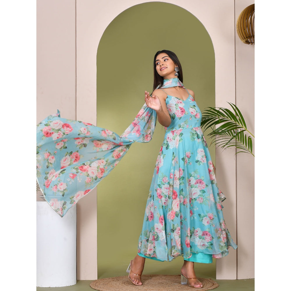 Bannhi by Priyanka Rathore Gulzari Printed Anarkali (Set of 3)