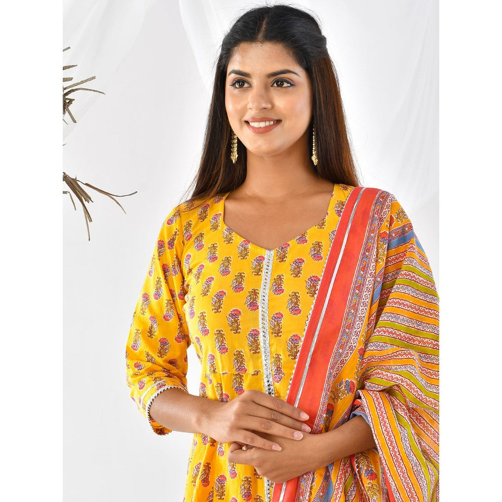 Bannhi by Priyanka Rathore Anika Yellow Sharara (Set of 3)