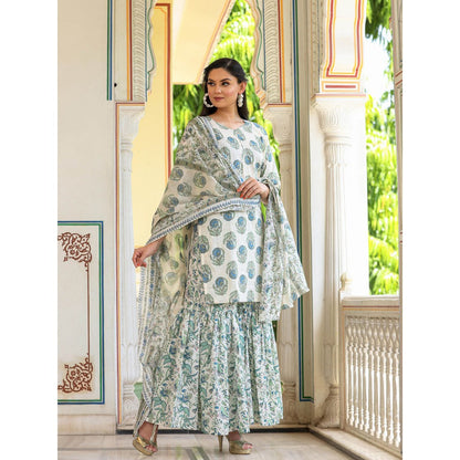 Bannhi by Priyanka Rathore Vaishnavi Cotton Sharara (Set of 3)
