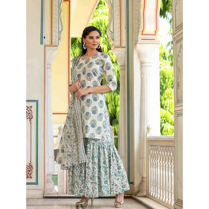 Bannhi by Priyanka Rathore Vaishnavi Cotton Sharara (Set of 3)
