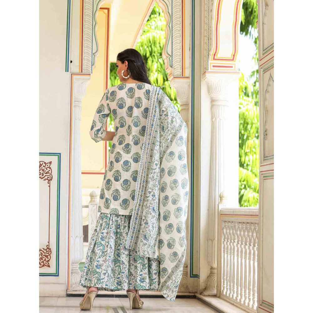 Bannhi by Priyanka Rathore Vaishnavi Cotton Sharara (Set of 3)