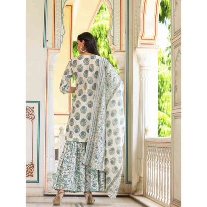 Bannhi by Priyanka Rathore Vaishnavi Cotton Sharara (Set of 3)