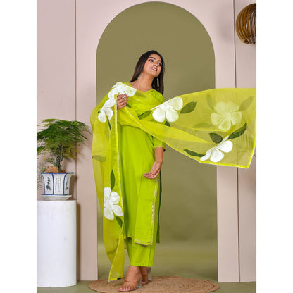 Bannhi by Priyanka Rathore Nimboli Hand Painted Suit (Set of 3)