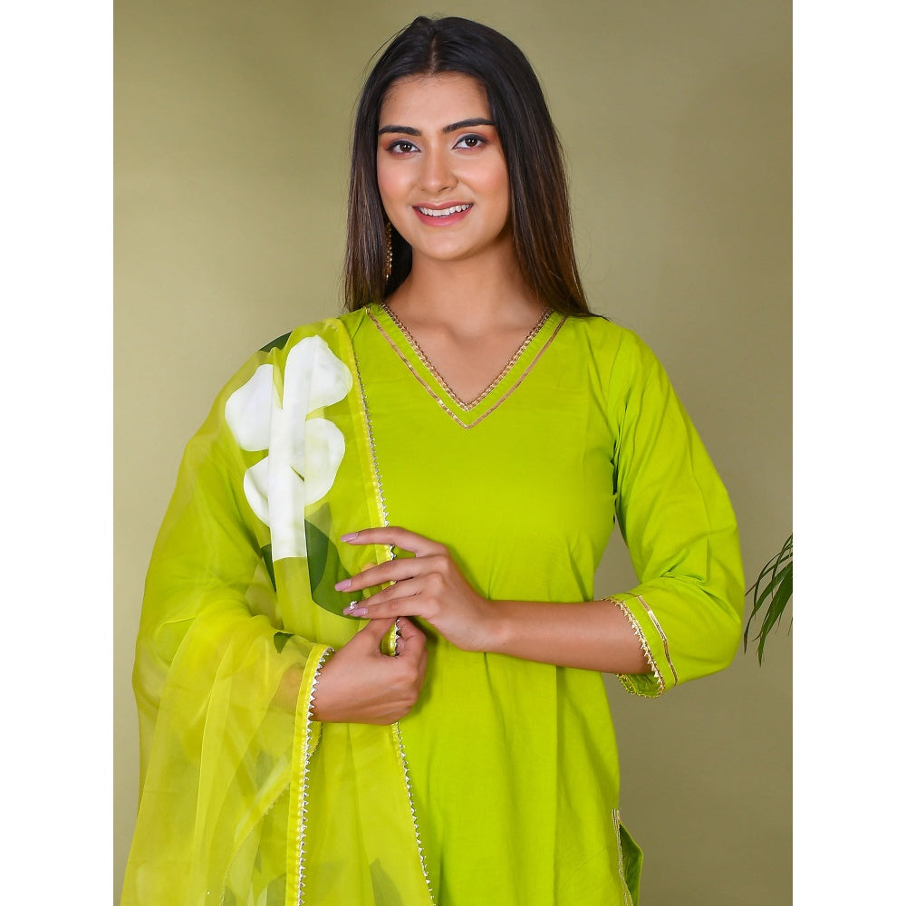 Bannhi by Priyanka Rathore Nimboli Hand Painted Suit (Set of 3)