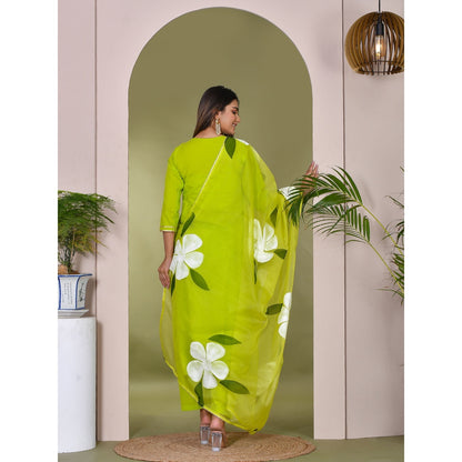 Bannhi by Priyanka Rathore Nimboli Hand Painted Suit (Set of 3)