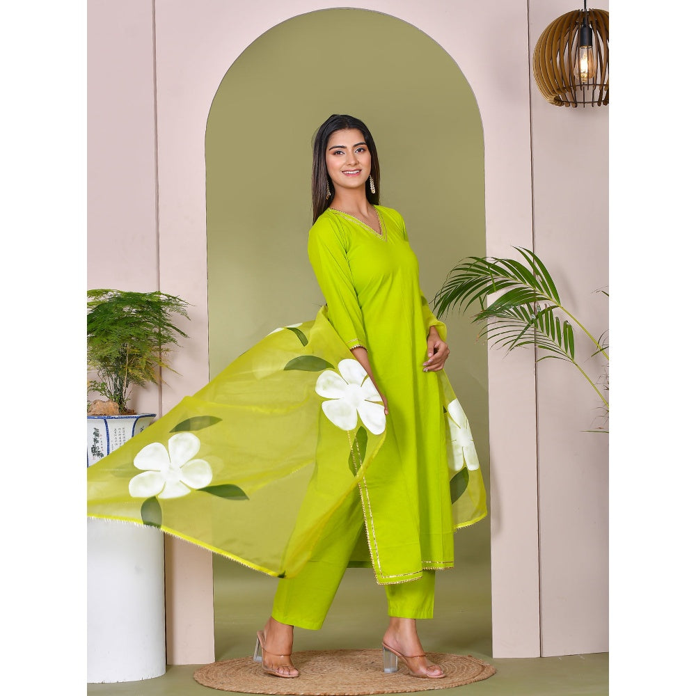 Bannhi by Priyanka Rathore Nimboli Hand Painted Suit (Set of 3)