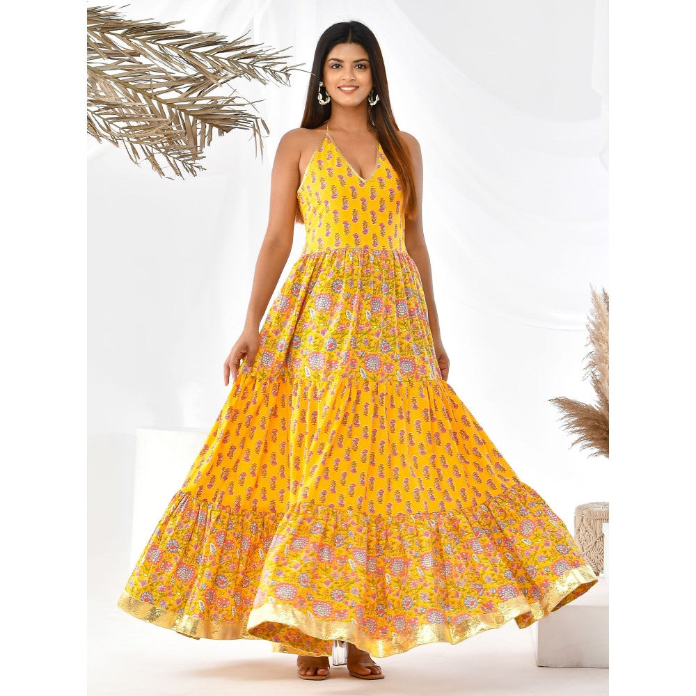 Bannhi by Priyanka Rathore Sunny Bloom Yellow Dress