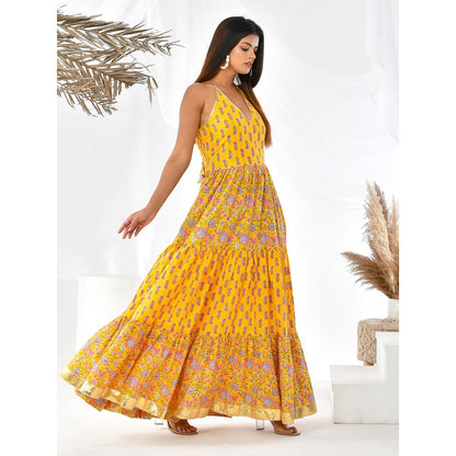 Bannhi by Priyanka Rathore Sunny Bloom Yellow Dress