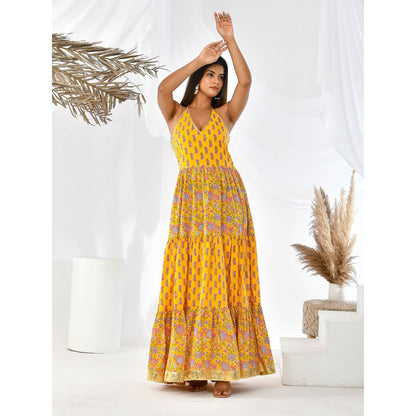 Bannhi by Priyanka Rathore Sunny Bloom Yellow Dress