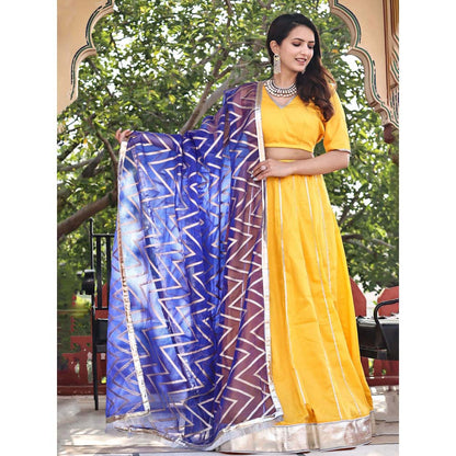 Bannhi by Priyanka Rathore Marigold Lehenga (Set of 3)