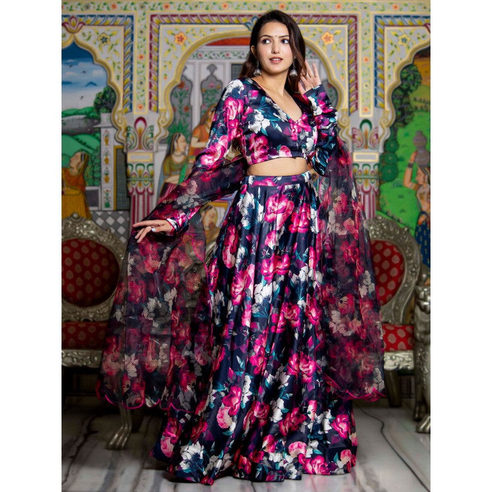 Bannhi by Priyanka Rathore Raat Rani Lehenga (Set of 3)