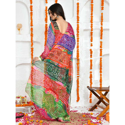 Bannhi by Priyanka Rathore Panchrangi Multi-Color Floor Length Anarkali (Set of 2)