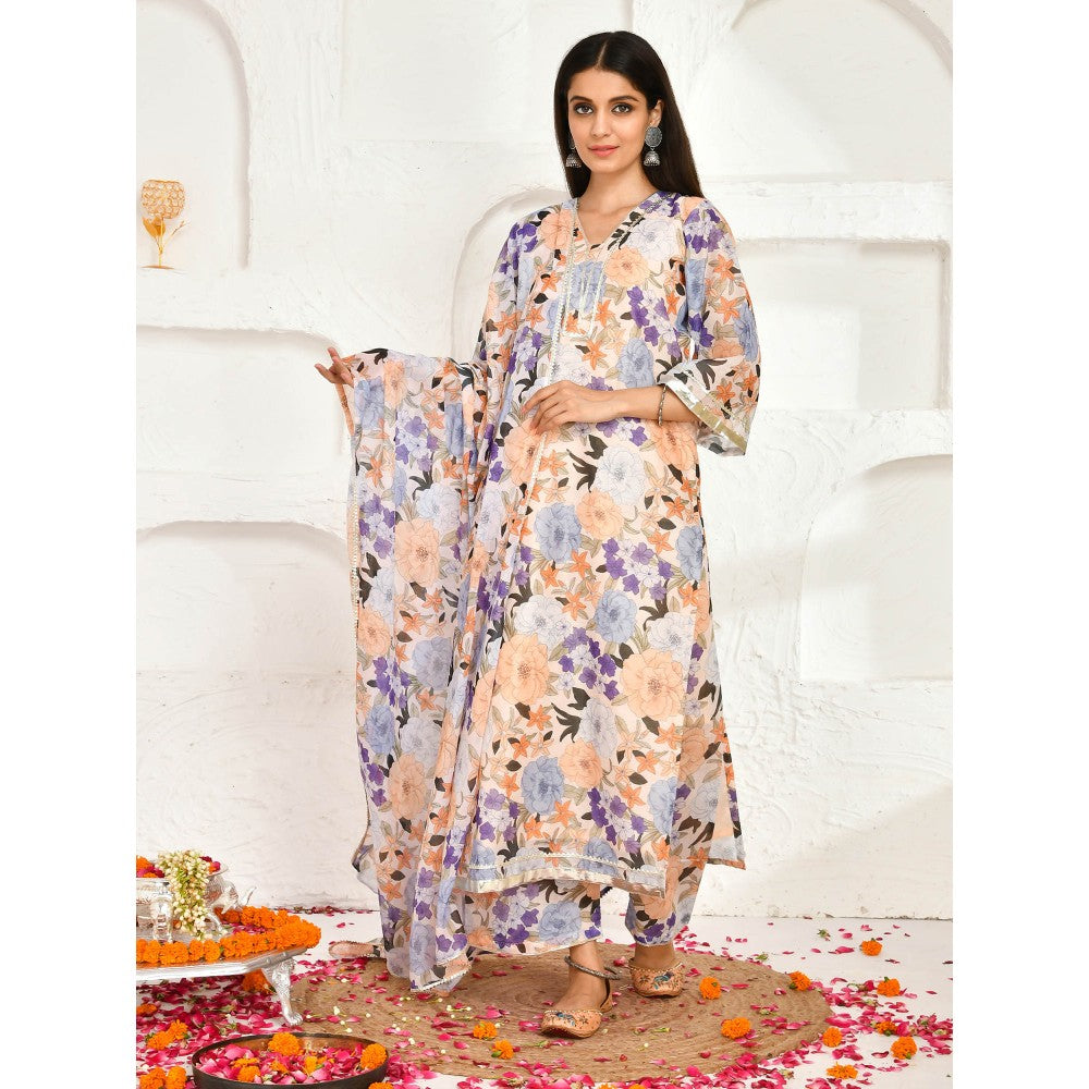 Bannhi by Priyanka Rathore Kapila Multi-Color Chanderi Kurta (Set of 3)