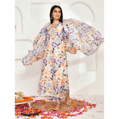 Bannhi by Priyanka Rathore Kapila Multi-Color Chanderi Kurta (Set of 3)