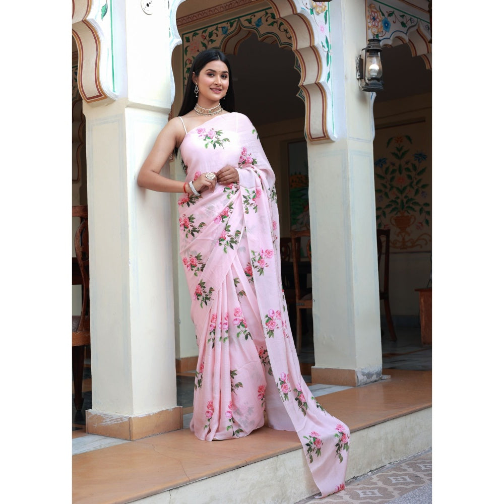 Bannhi by Priyanka Rathore Kusum Floral Printed Saree without Blouse