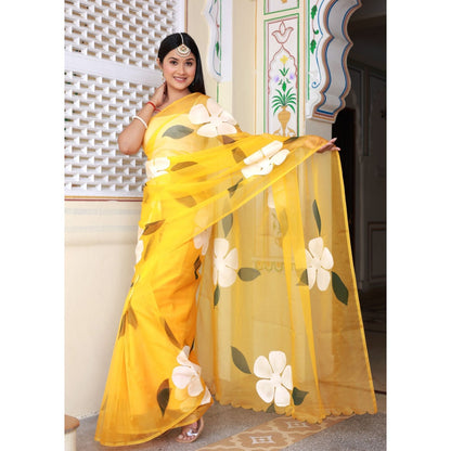Bannhi by Priyanka Rathore Surely Hand Painted Saree without Blouse
