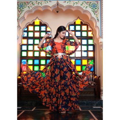 Bannhi by Priyanka Rathore Alaina Chiffon Sharara (Set of 4)