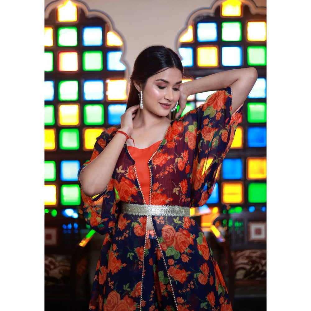 Bannhi by Priyanka Rathore Alaina Chiffon Sharara (Set of 4)