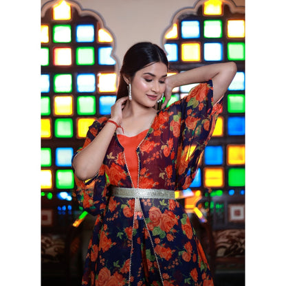 Bannhi by Priyanka Rathore Alaina Chiffon Sharara (Set of 4)