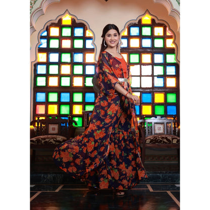 Bannhi by Priyanka Rathore Alaina Chiffon Sharara (Set of 4)